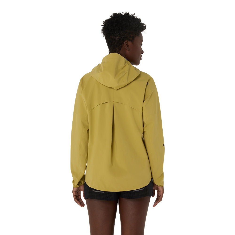 Asics Women's Metarun Waterproof Jacket - BlackToe Running#colour_lemongrass