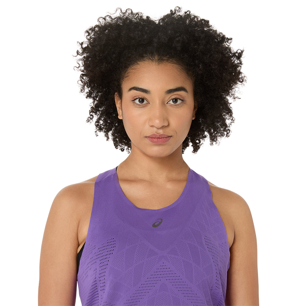 Asics Women's Metarun Tank - BlackToe Running#colour_edo-purple
