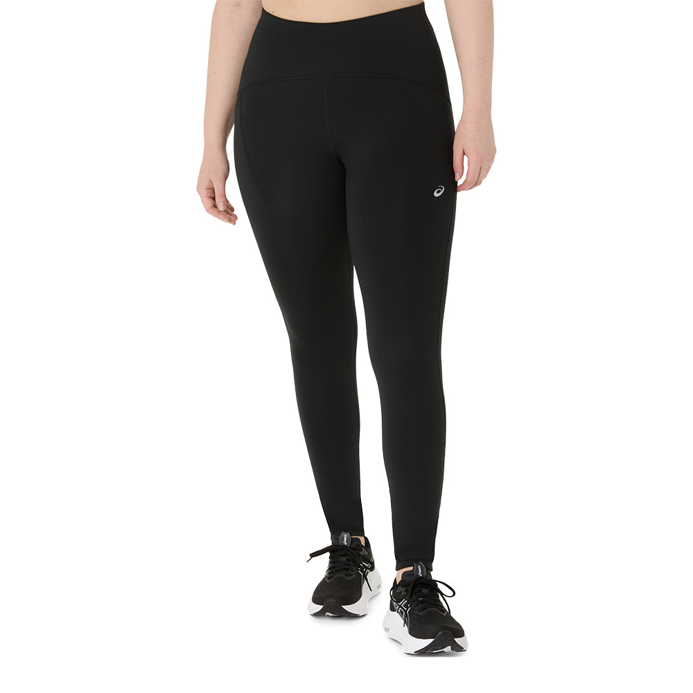 Asics Women's Road Winter High Waist Tight - BlackToe Running#colour_performance-black