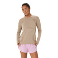 Asics Women's Road Seamless Long Sleeve Top - BlackToe Running#colour_greige
