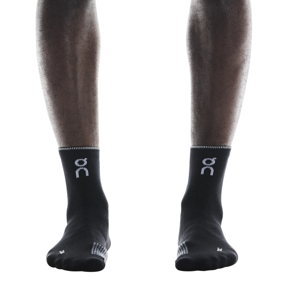 On Performance Run Sock Mid - BlackToe Running#colour_black-eclipse
