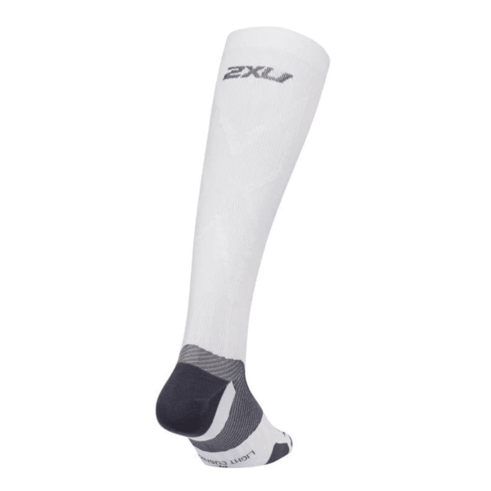 2XU Vector Light Cushion Compression Socks Compression - BlackToe Running#colour_white-grey