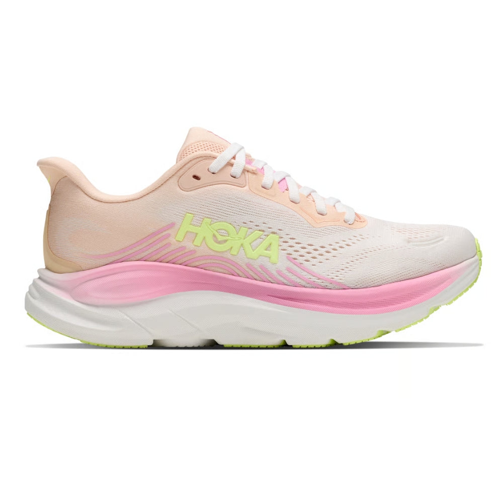Hoka Women's Clifton 11 wide - BlackToe Running#colour_tangerine-glow-white