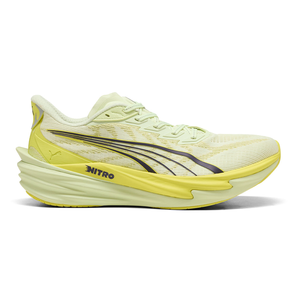 Puma Men's Deviate Nitro 4 - BlackToe Running#colour_apple-spritz-lux-lime