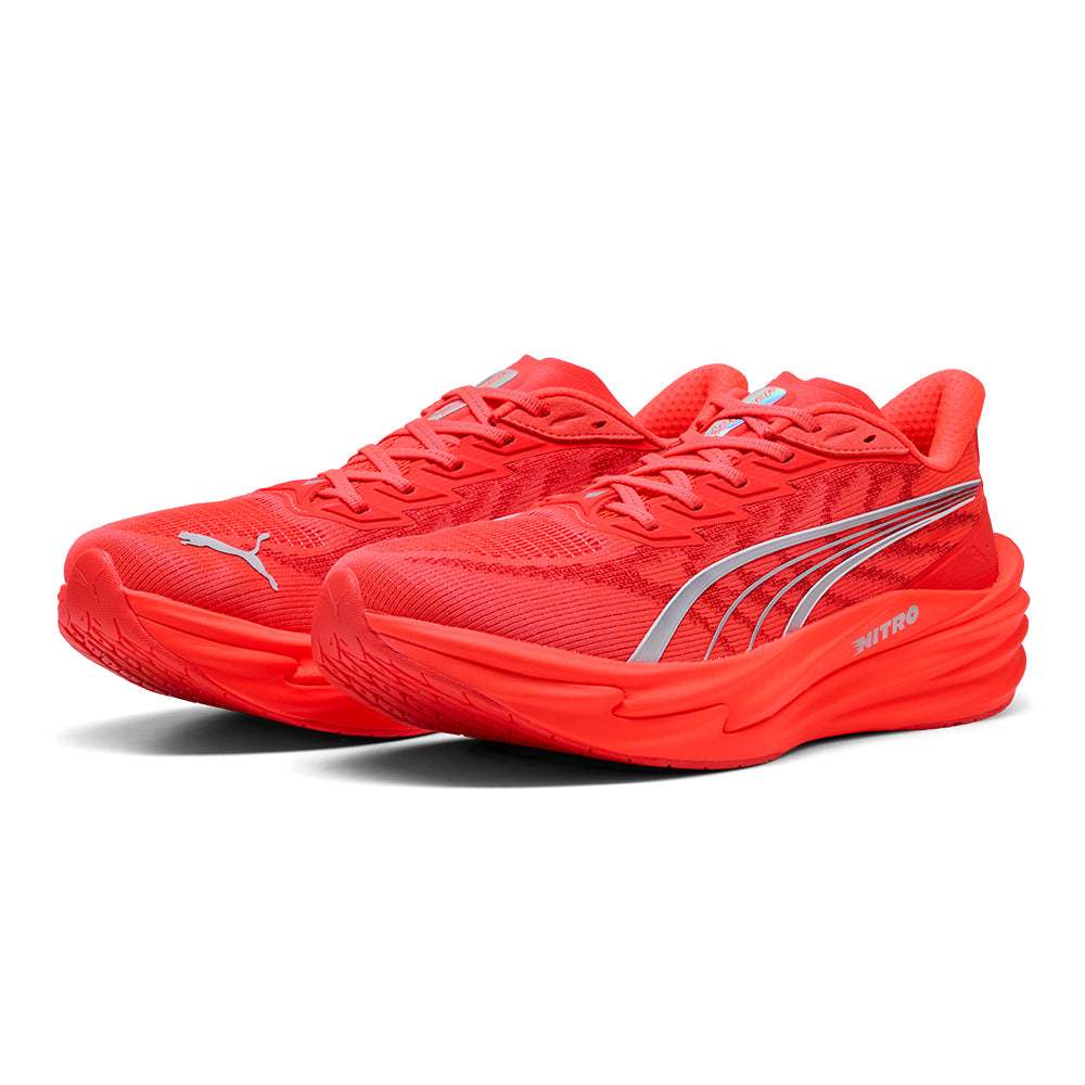 Puma Men's Deviate Nitro 4 - BlackToe Running#colour_ultra-red-puma-silver
