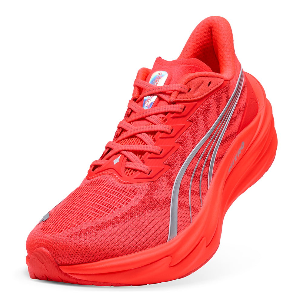 Puma Men's Deviate Nitro 4 - BlackToe Running#colour_ultra-red-puma-silver