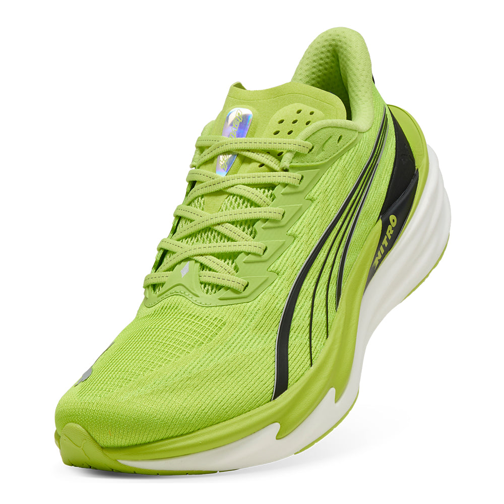 Puma Men's Deviate Nitro 4 - BlackToe Running#colour_sunny-lime-puma-black