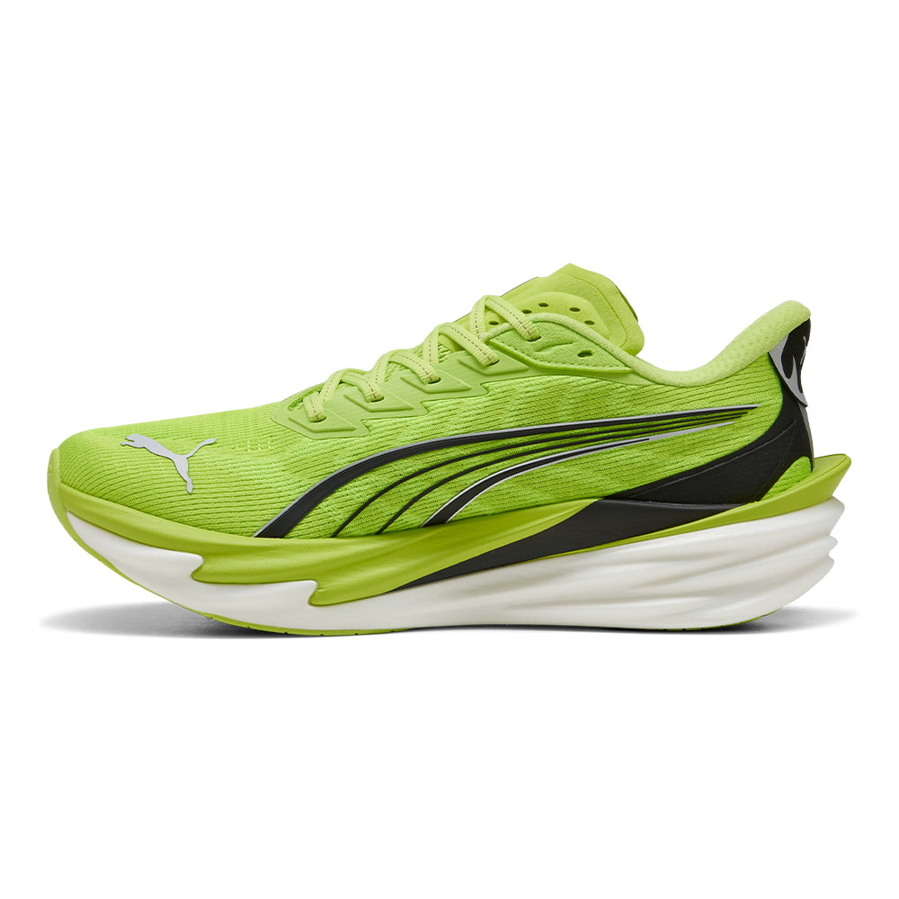 Puma Men's Deviate Nitro 4 - BlackToe Running#colour_sunny-lime-puma-black
