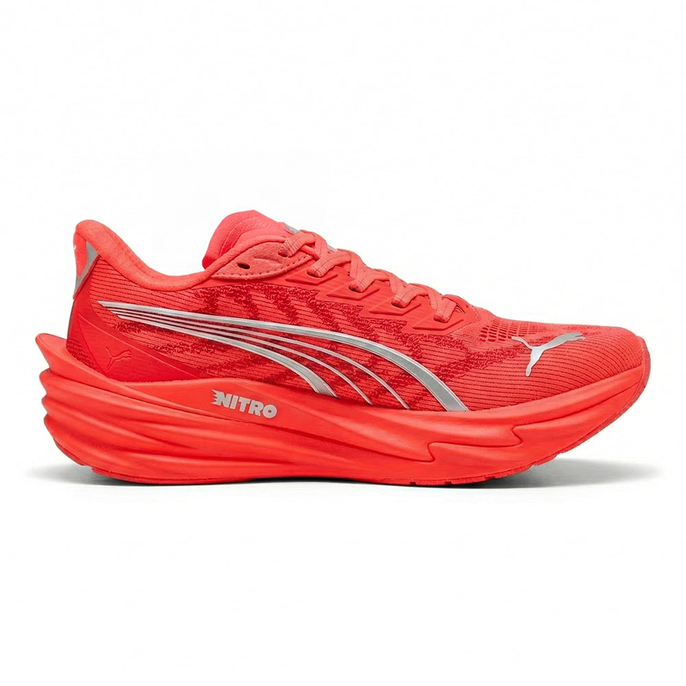Puma Women's Deviate Nitro 4 - BlackToe Running#colour_ultra-red-puma-silver