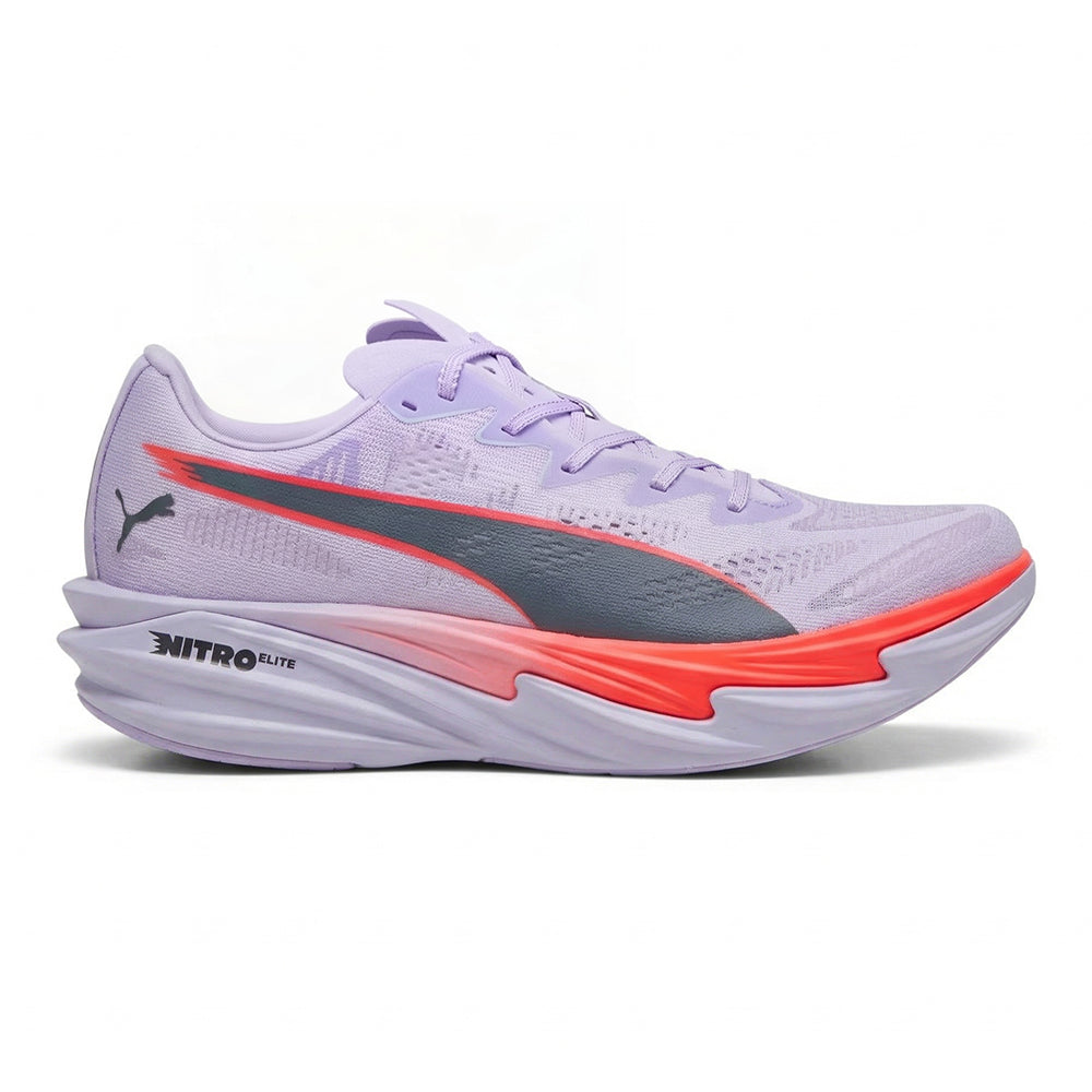 Puma Men's Deviate Nitro Elite 4 - BlackToe Running#colour_light-lavender-ultra-red-inky