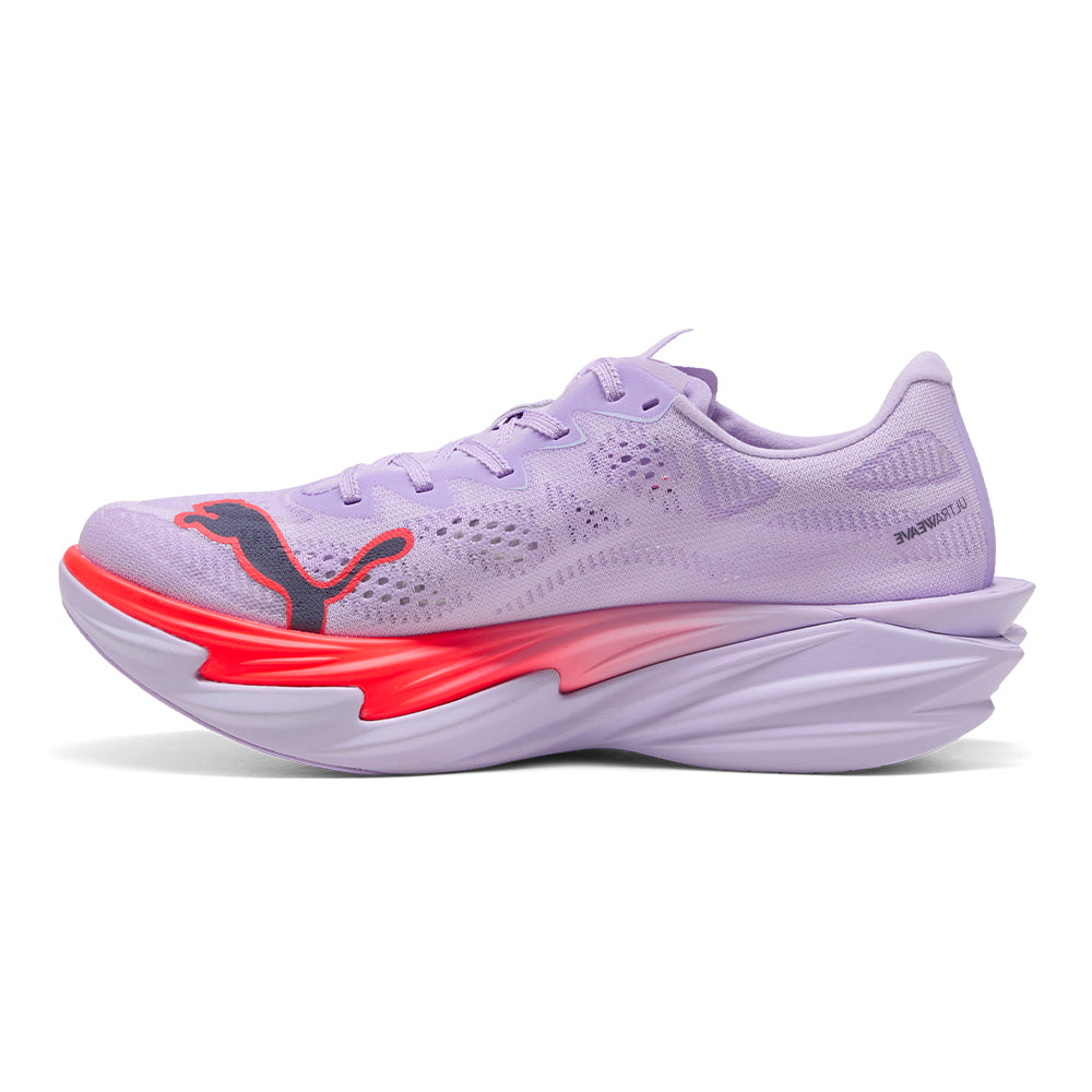 Puma Women's Deviate Nitro Elite 4 - BlackToe Running#colour_light-lavender-ultra-red-inky