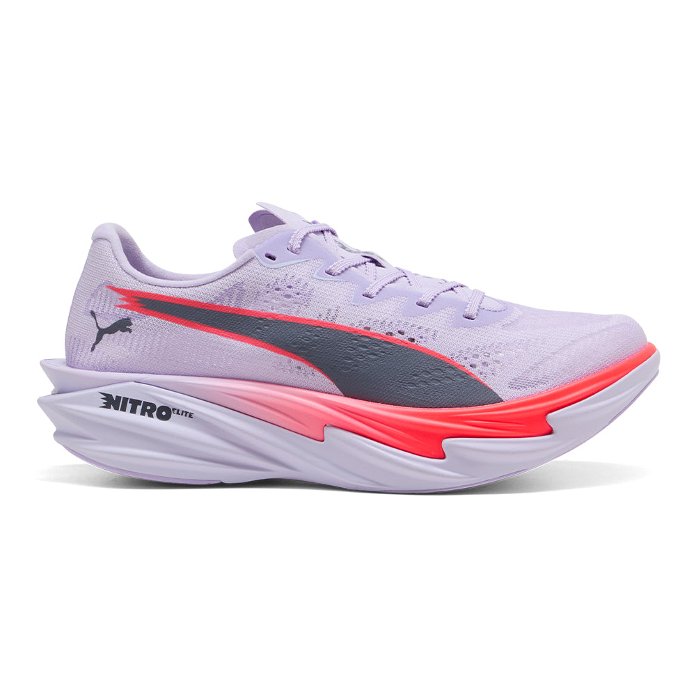 Puma Women's Deviate Nitro Elite 4 - BlackToe Running#colour_light-lavender-ultra-red-inky