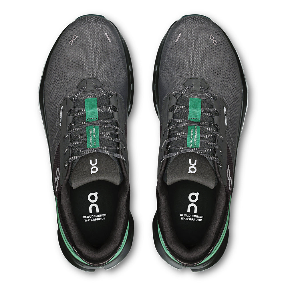 On Men's Cloudrunner 2 Waterproof - BlackToe Running#colour_eclipse-rosemary