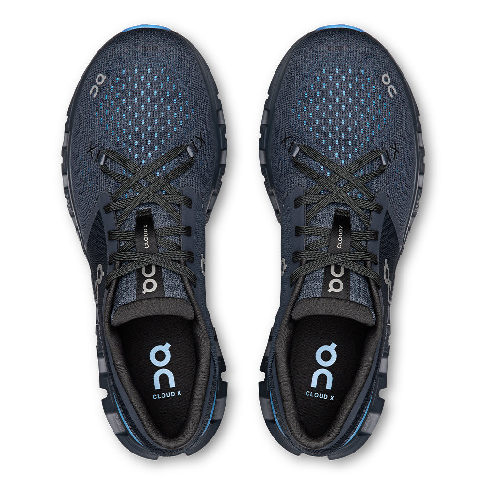 On Men's Cloud X 4 - BlackToe Running#colour_navy-gourami