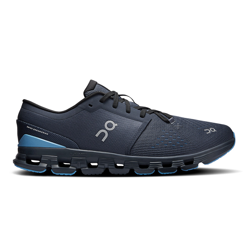On Men's Cloud X 4 - BlackToe Running#colour_navy-gourami