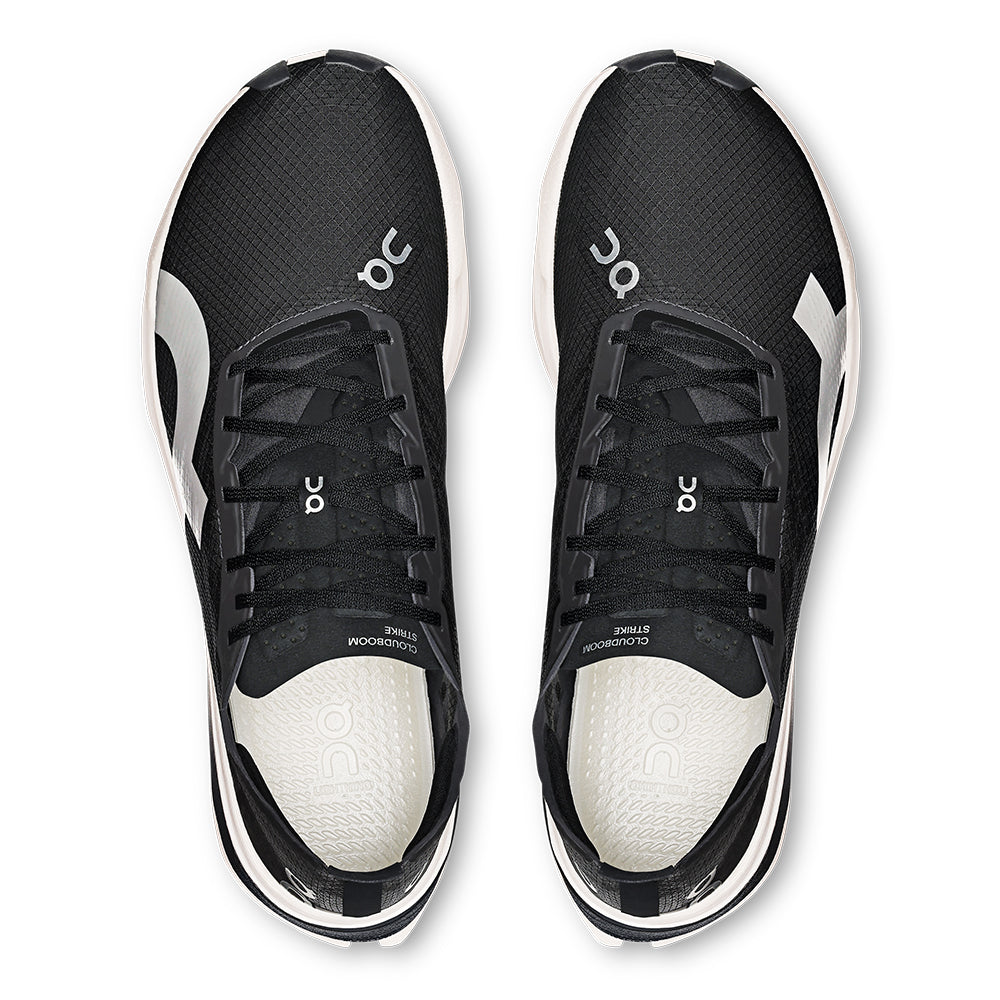 On Men's Cloudboom Strike - BlackToe Running#colour_black-white