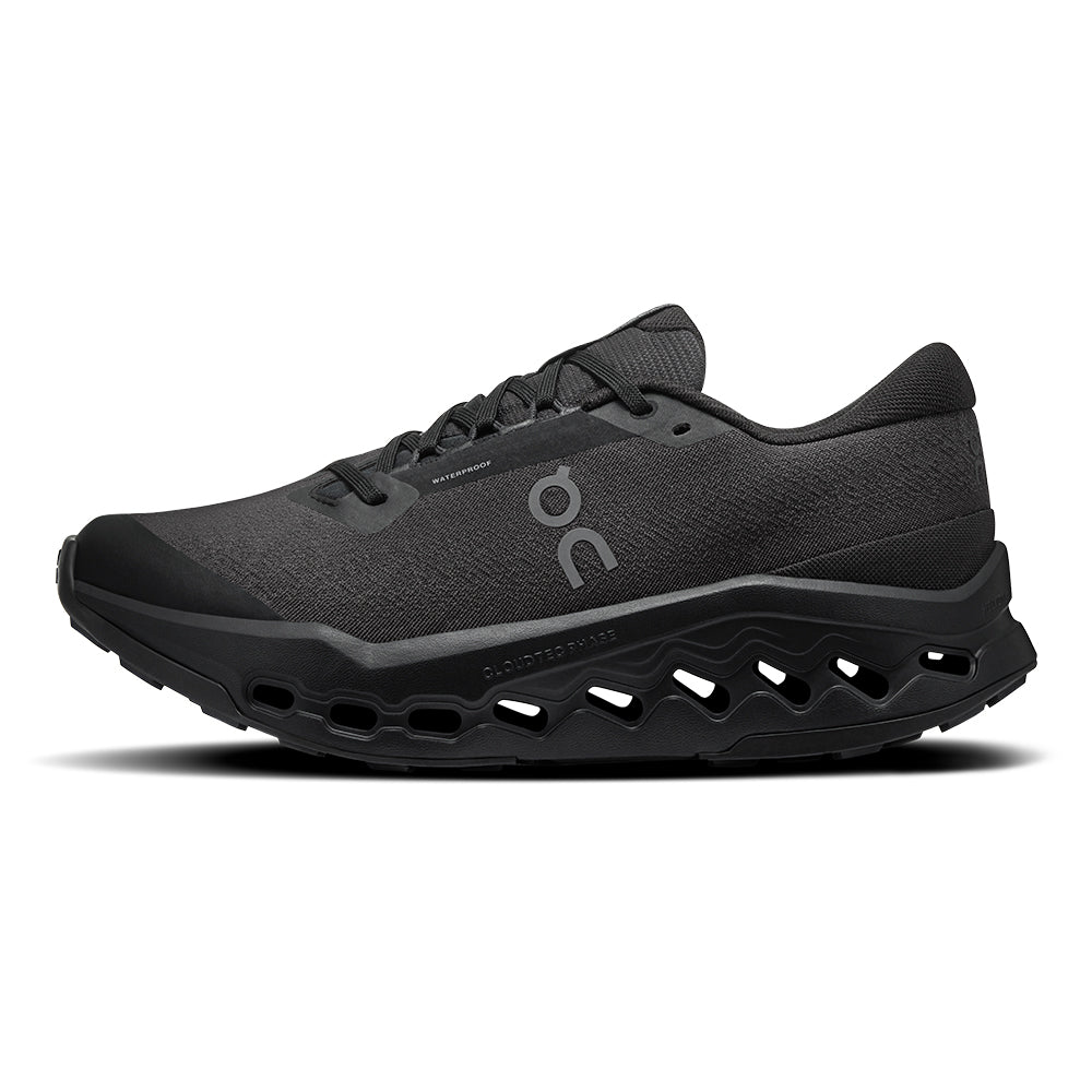 On Men's Cloudsurfer Trail 2 Waterproof - BlackToe Running#colour_black-black