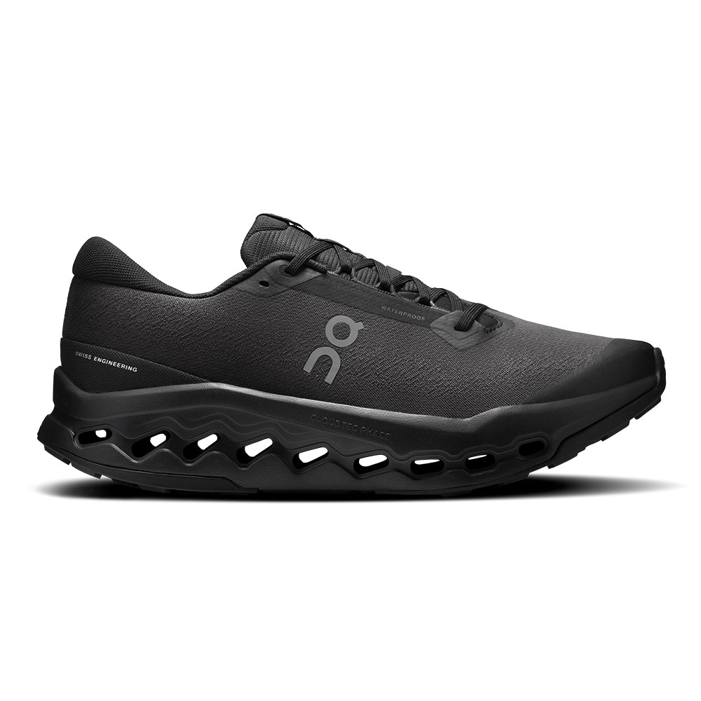 On Men's Cloudsurfer Trail 2 Waterproof - BlackToe Running#colour_black-black