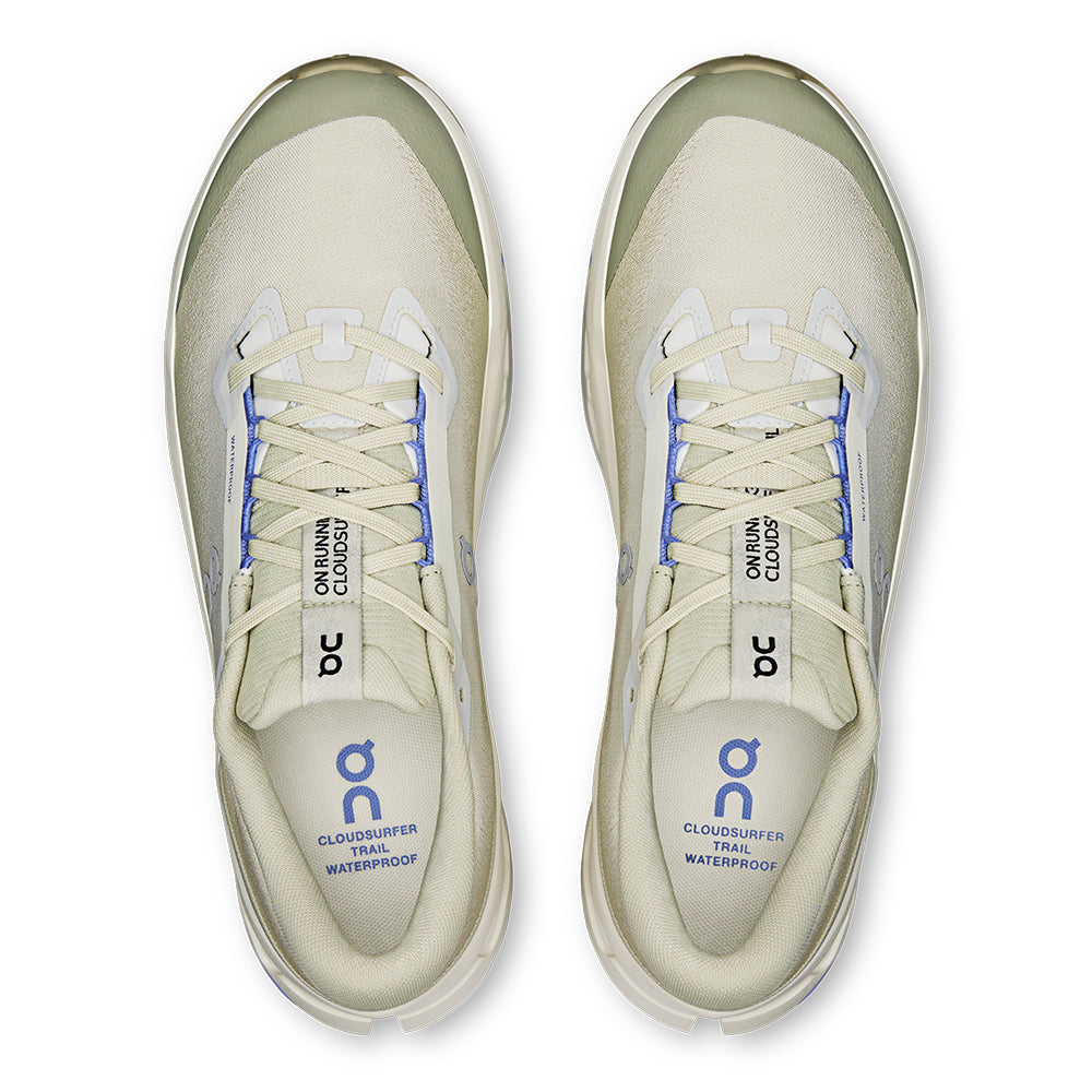 On Men's Cloudsurfer Trail 2 Waterproof - BlackToe Running#colour_ghost-chalk