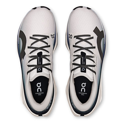 On Men's Cloudboom Max - BlackToe Running#colour_white-black