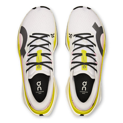 On Men's Cloudboom Max - BlackToe Running#colour_lime-raspberry