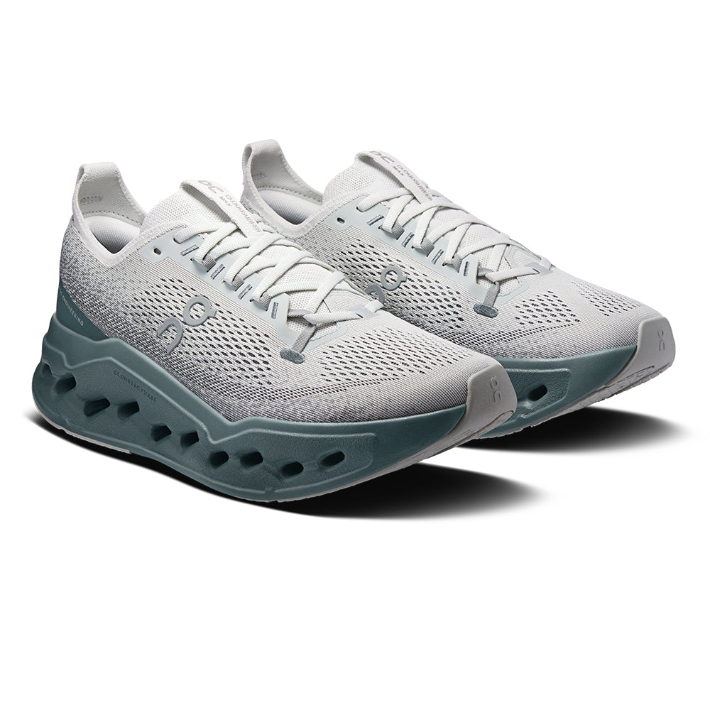On Men's Cloudsurfer Max - BlackToe Running#colour_iceberg-olive