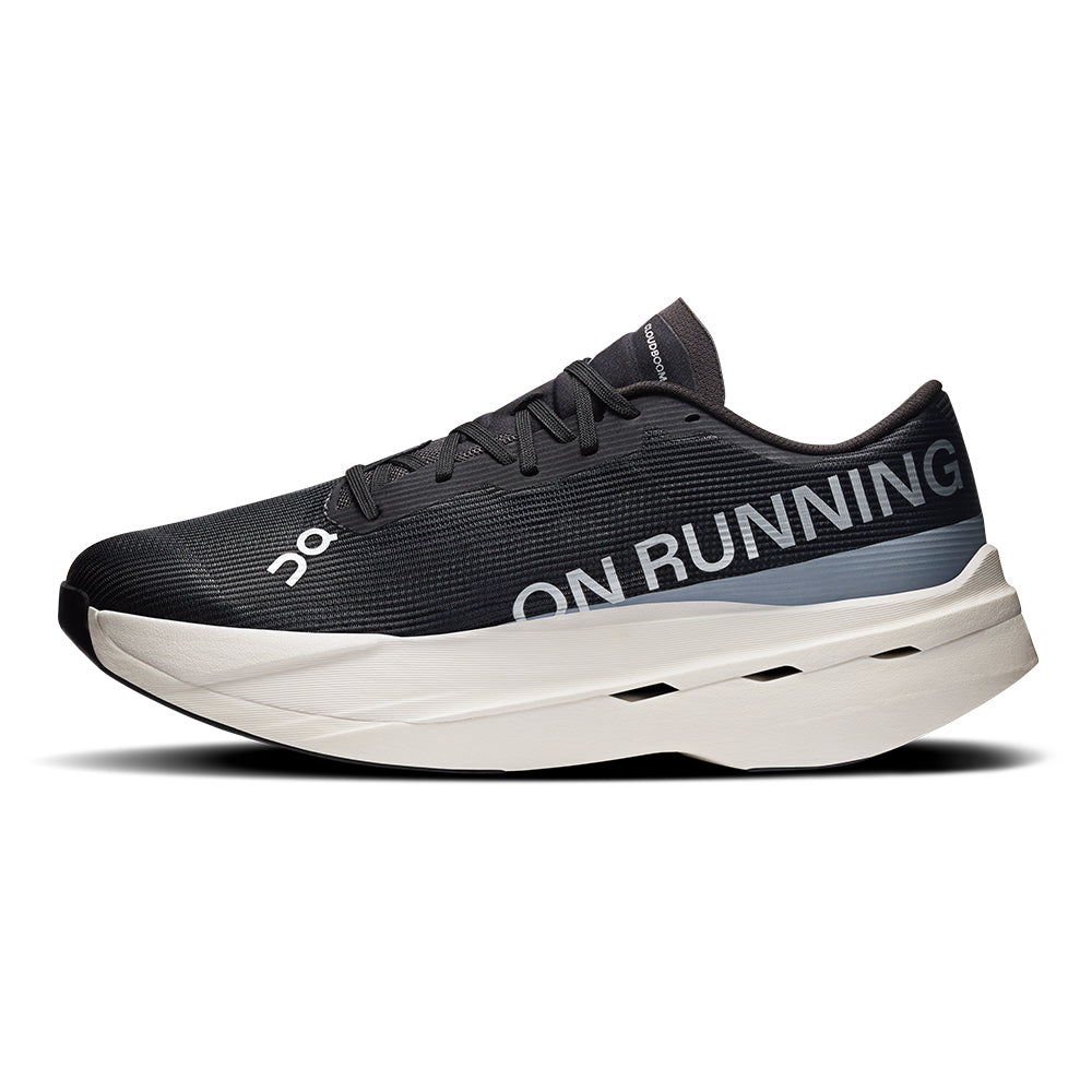 On Men's Cloudboom Volt - BlackToe Running#colour_white-black