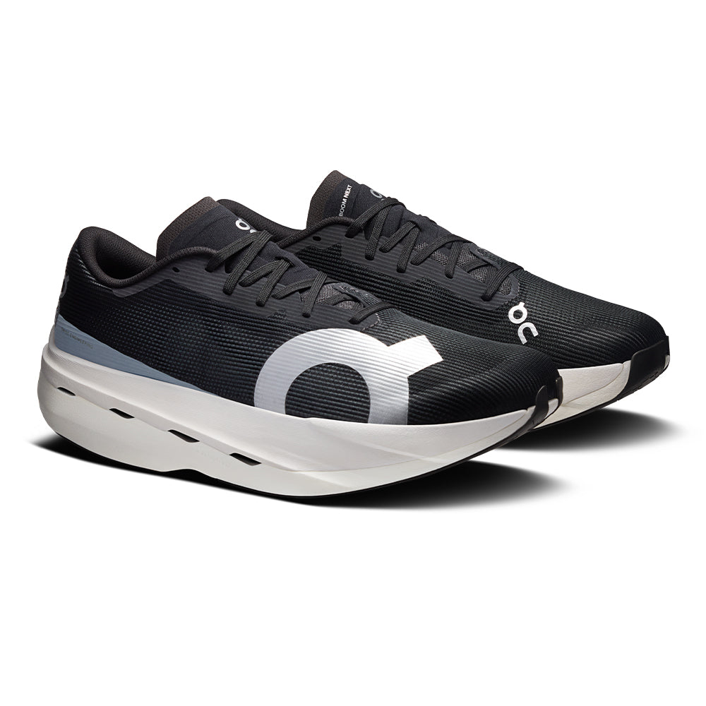 On Men's Cloudboom Volt - BlackToe Running#colour_white-black