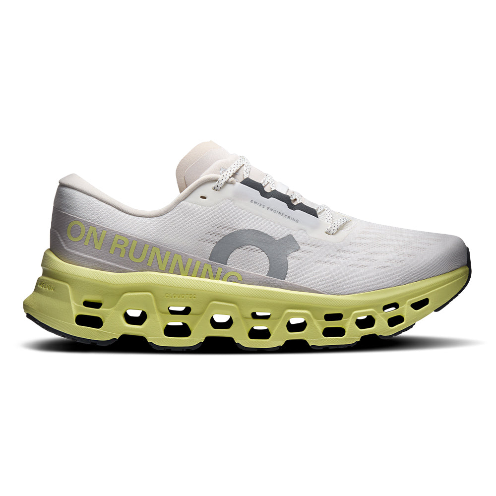 On Men’s Cloudmonster 3 - BlackToe Running#colour_ivory-limelight