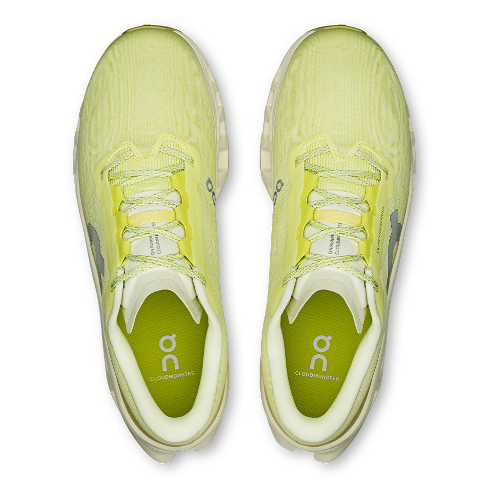 On Men’s Cloudmonster 3 - BlackToe Running#colour_limelight-seedling