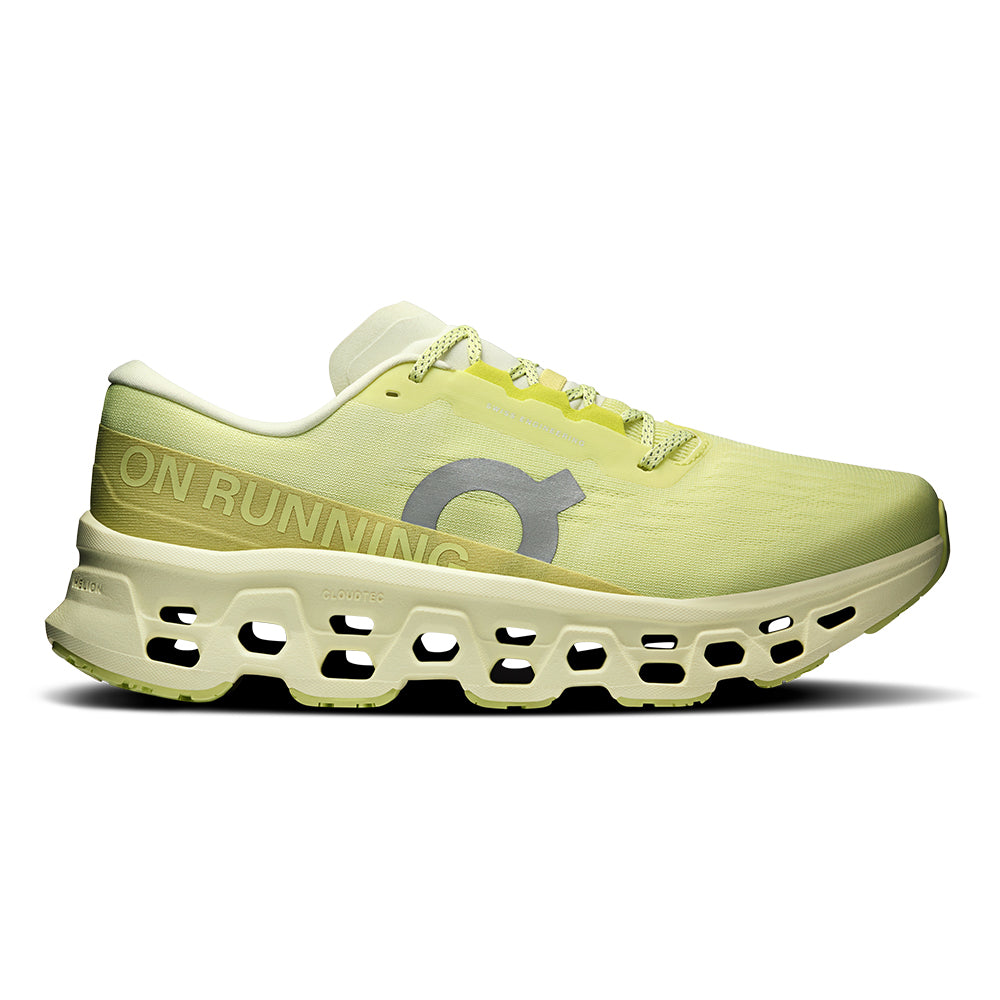 On Men’s Cloudmonster 3 - BlackToe Running#colour_limelight-seedling