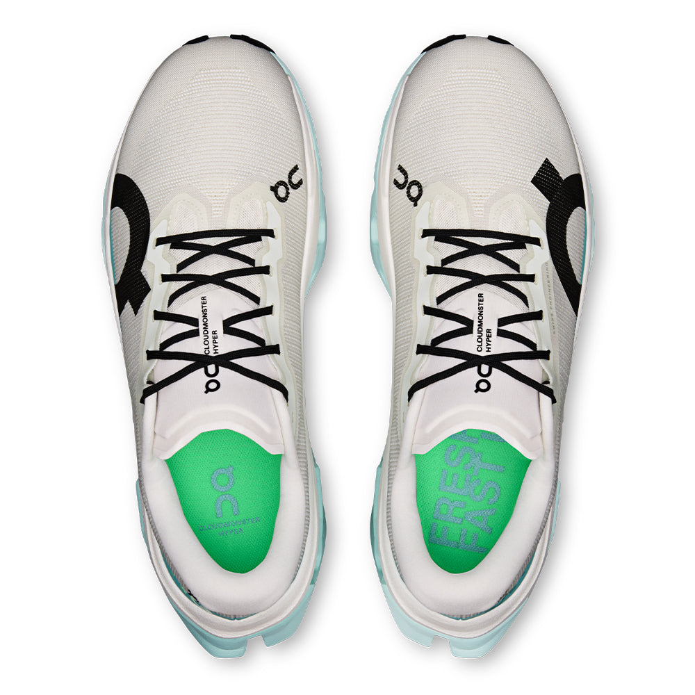 On Men's Cloudmonster 3 Hyper - BlackToe Running#colour_ivory-flurry
