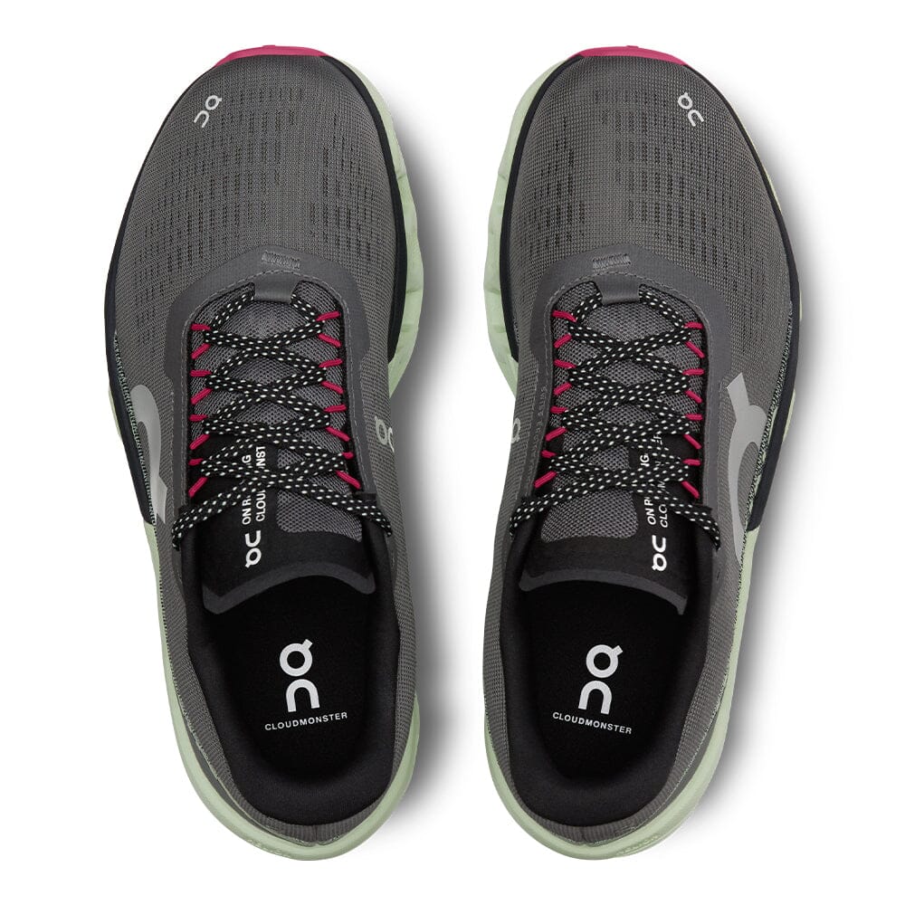 On Women's Cloudmonster 2 - BlackToe Running#colour_asphalt-lima