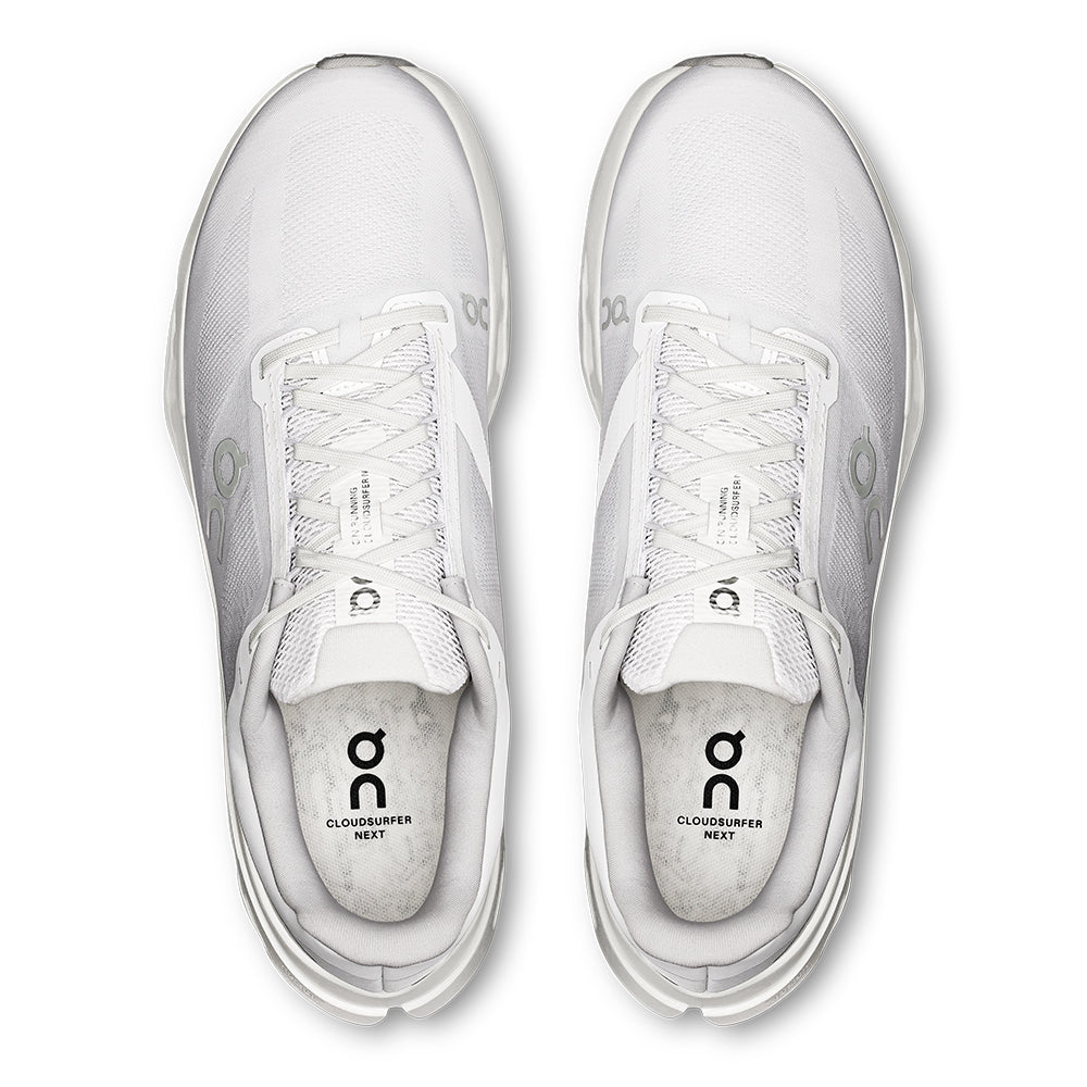 On Women's Cloudsurfer Next - BlackToe Running#colour_white-white