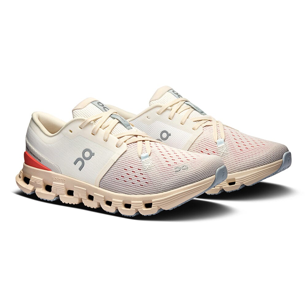 On Women's Cloud X 4 - BlackToe Running#colour_ivory-salmon