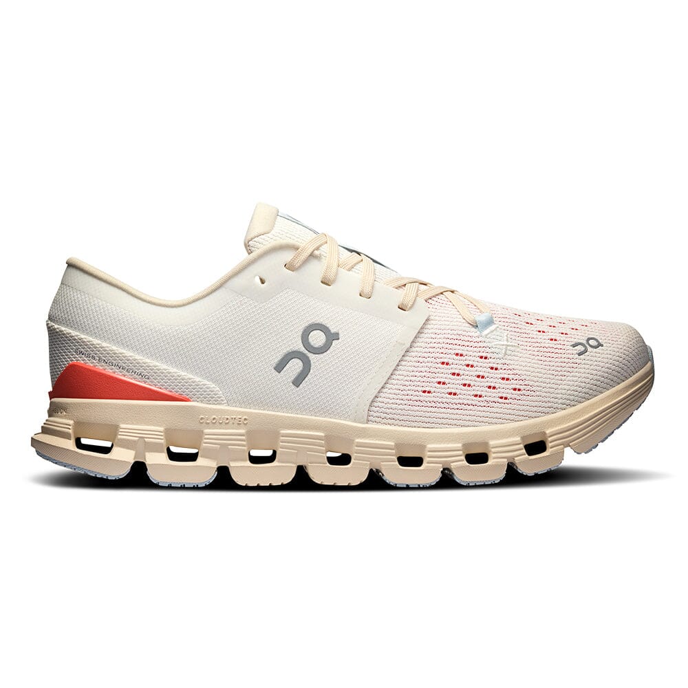 On Women's Cloud X 4 - BlackToe Running#colour_ivory-salmon