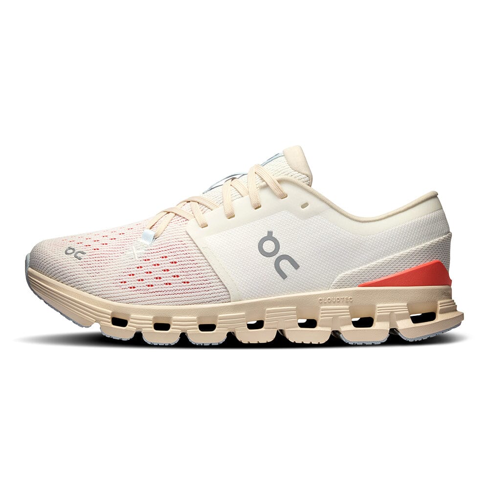 On Women's Cloud X 4 - BlackToe Running#colour_ivory-salmon