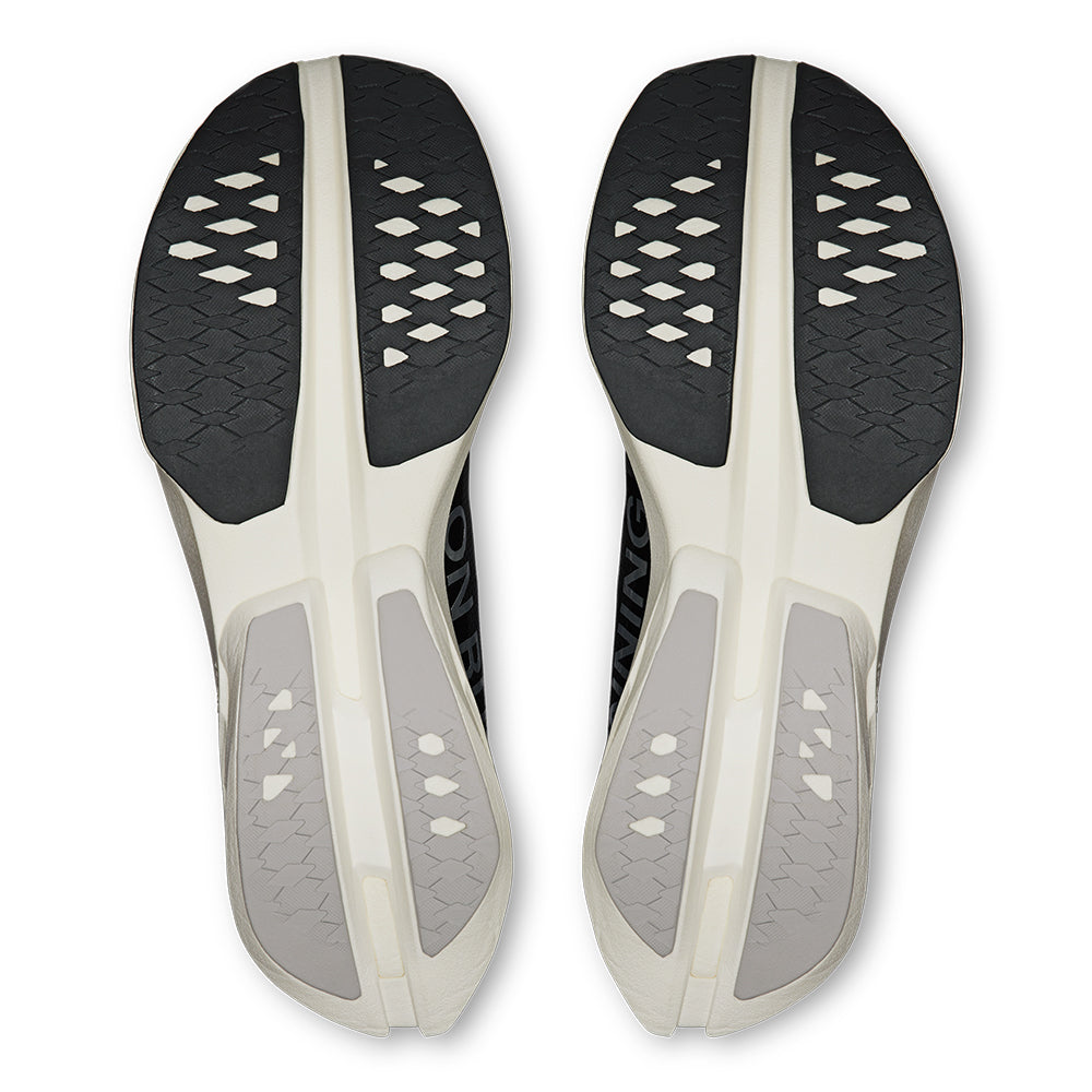 On Women's Cloudboom Strike - BlackToe Running#colour_black-white