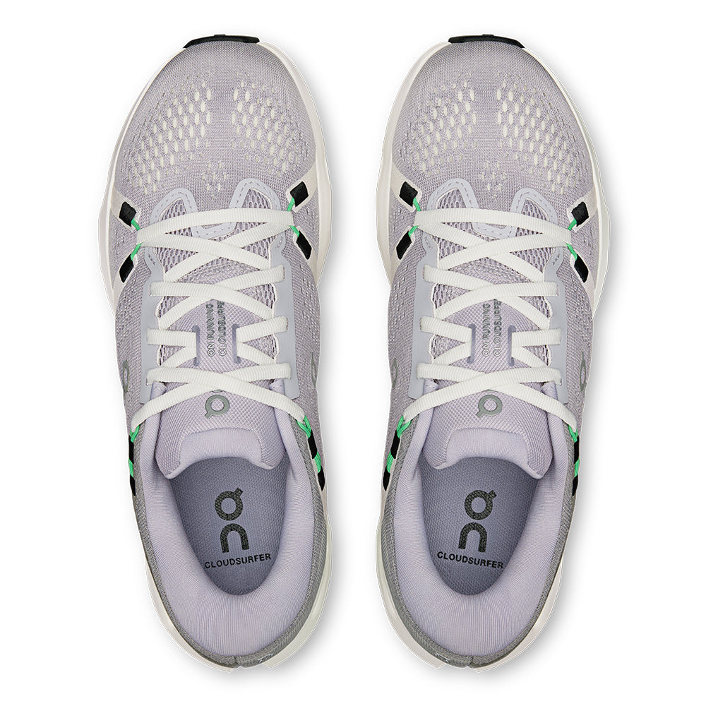 On Women's Cloudsurfer 2 - BlackToe Running#colour_lilac-ivory