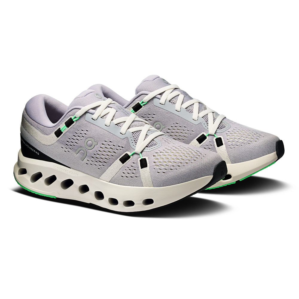 On Women's Cloudsurfer 2 - BlackToe Running#colour_lilac-ivory