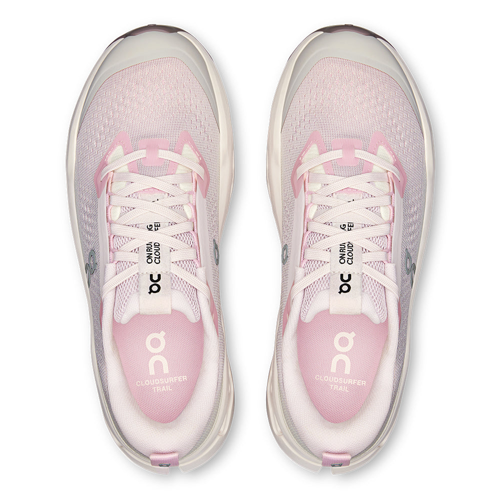 On Women's Cloudsurfer Trail 2 - BlackToe Running#colour_lily-gardenia