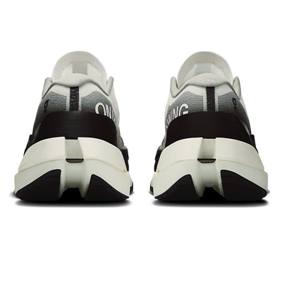 On Women's Cloudboom Max - BlackToe Running#colour_white-black