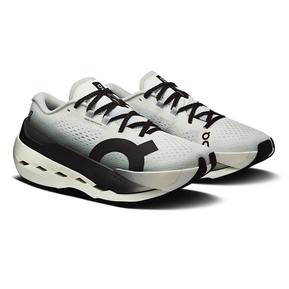 On Women's Cloudboom Max - BlackToe Running#colour_white-black