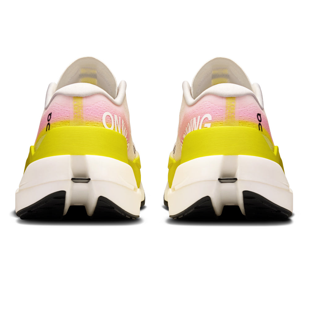 On Women's Cloudboom Max - BlackToe Running#colour_lime-raspberry