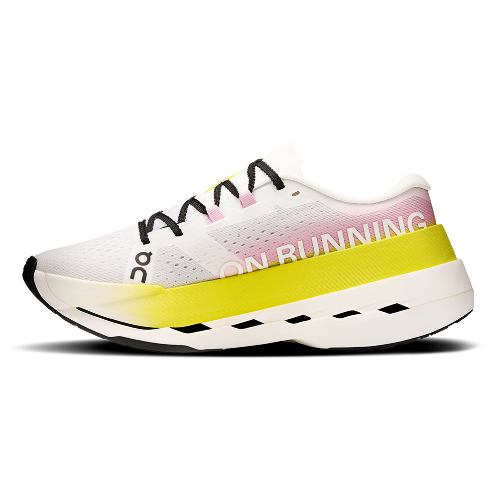 On Women's Cloudboom Max - BlackToe Running#colour_lime-raspberry