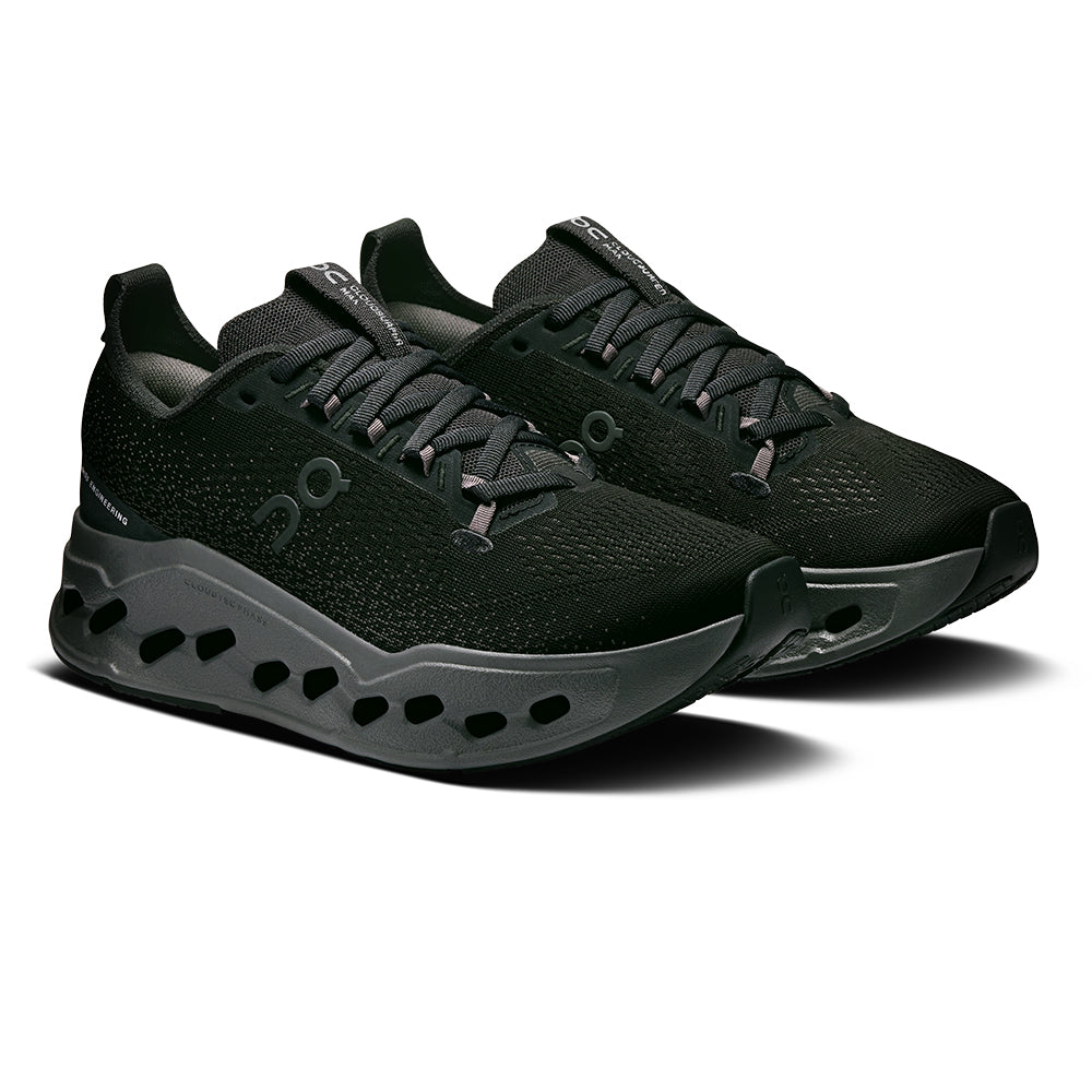On Women's Cloudsurfer Max - BlackToe Running#colour_black-eclipse