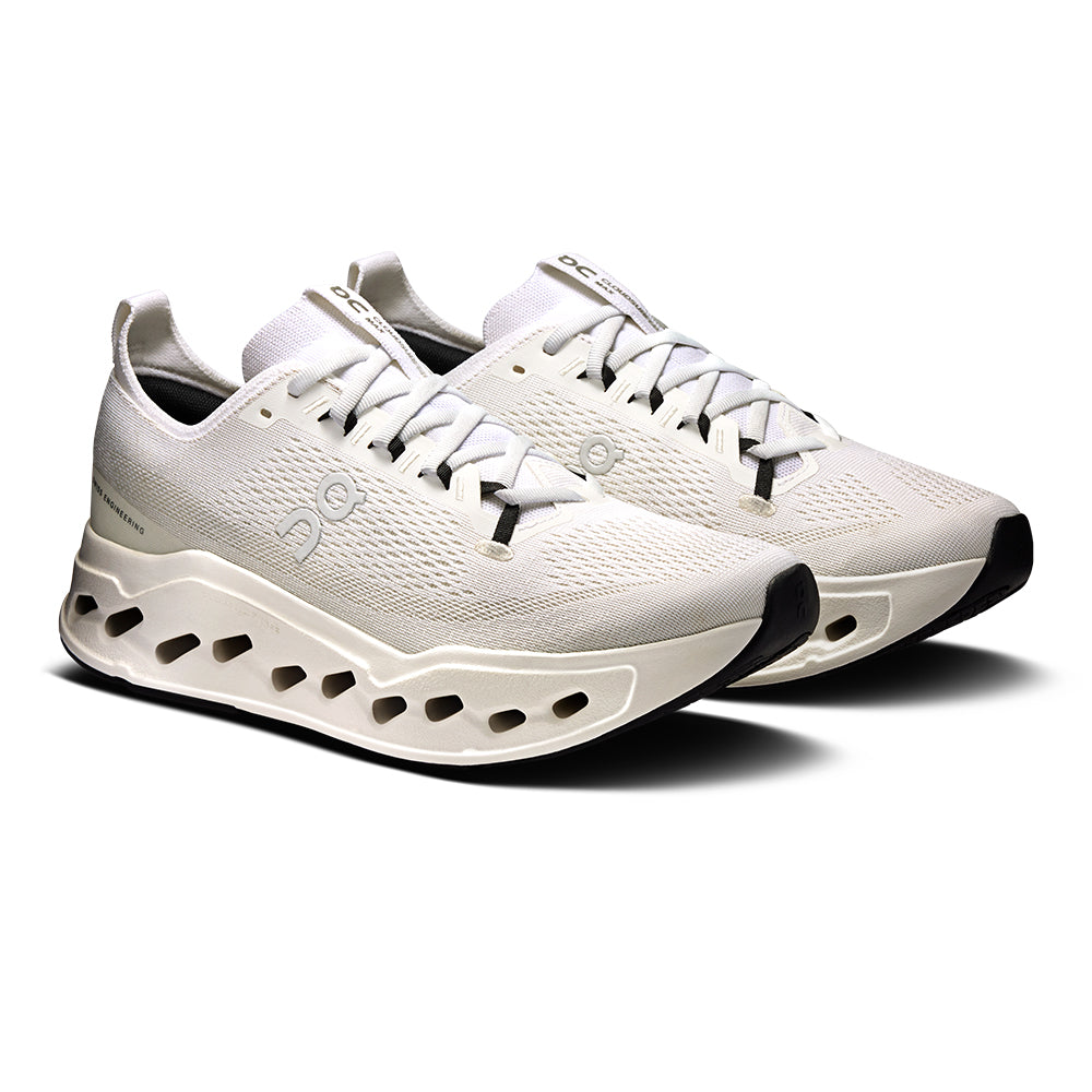 On Women's Cloudsurfer Max - BlackToe Running#colour_white-white