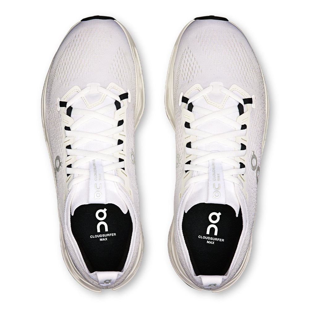On Women's Cloudsurfer Max - BlackToe Running#colour_white-white