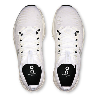 On Women's Cloudsurfer Max - BlackToe Running#colour_white-white