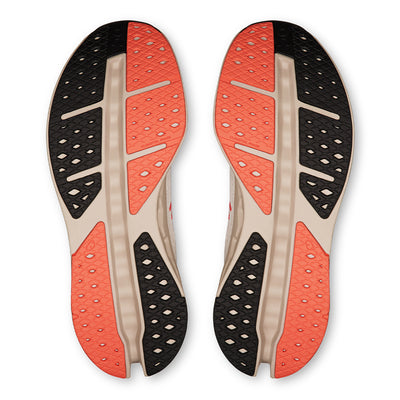 On Women's Cloudsurfer Max - BlackToe Running#colour_ivory-salmon